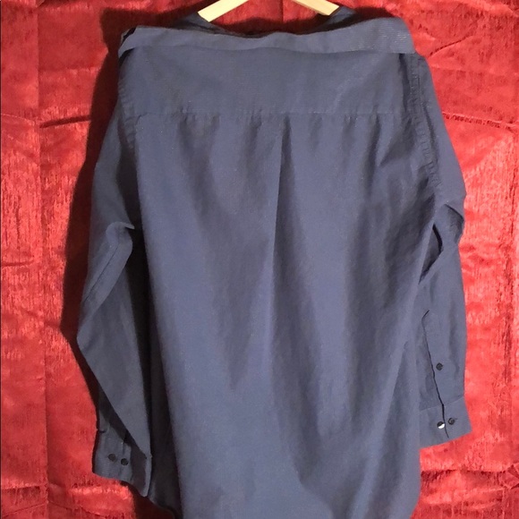 Men’s DKNY Fancy Dress Shirt W/ Silver Pin Stripes - Picture 4 of 8